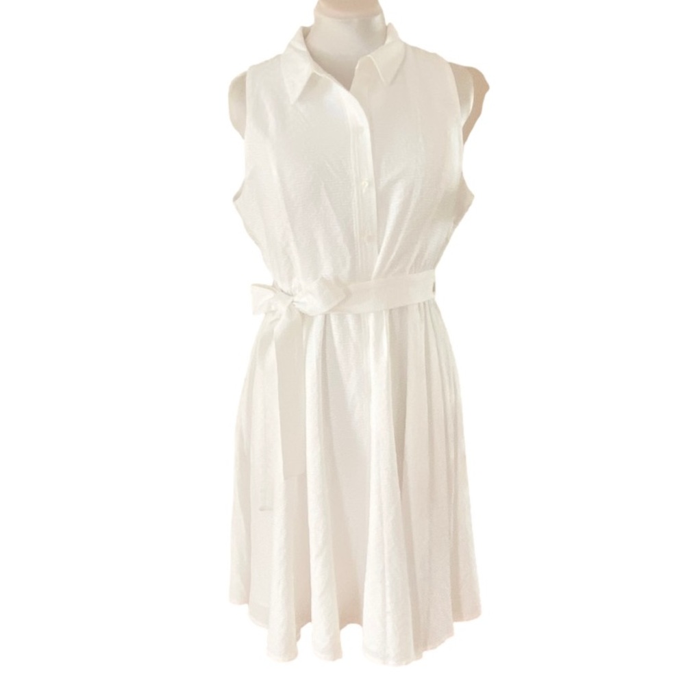 TOMMY HILFIGER size 14 Sleeveless White Dress